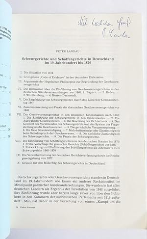 Schwurgerichte und Schöffengerichte in Deutschland im 19.Jahrhundert bis 1870.