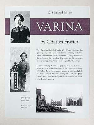 Imagen del vendedor de Varina (Prospectus) a la venta por Old New York Book Shop, ABAA