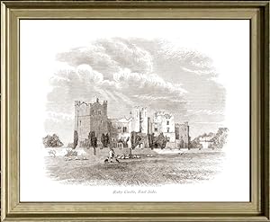 Raby Castle,East Side,Antique Print