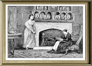 The Fireside by Walker A.R.A.,Antique Print