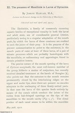 Image du vendeur pour The Presence of Maxillula in Larvae of Dytiscide. An original article from the Memoirs of the Literary and Philosophical Society of Manchester, 1912. mis en vente par Cosmo Books