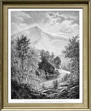 "On the Au Sable River" by Alexander Helwig Wyant,Antique Print