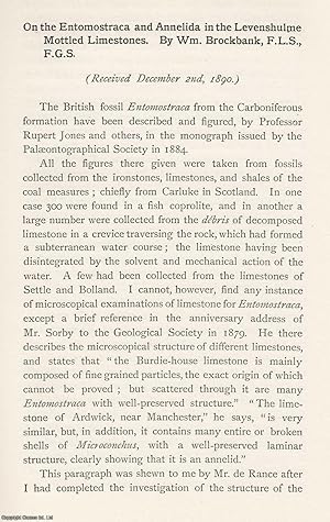 Imagen del vendedor de The Entomostraca and Annelida in The Levenshulme Mottled Limestones. An original article from the Memoirs of the Literary and Philosophical Society of Manchester, 1891. a la venta por Cosmo Books