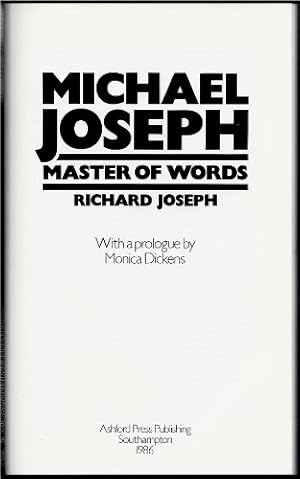 Bild des Verkufers fr Michael Joseph: Master of Words zum Verkauf von WeBuyBooks