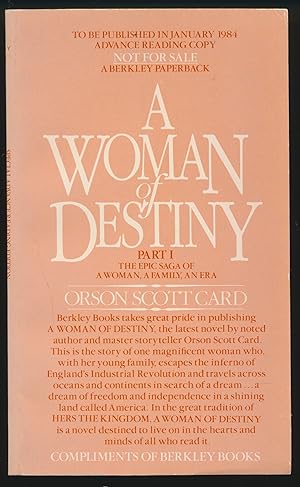 Seller image for A Woman of Destiny Part 1 SIGNED Advance Reading Copy (ARC for sale by DreamHaven Books