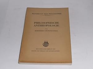 Bild des Verkufers fr Philosophische Anthropologie. Handbuch der Philosophie. zum Verkauf von Der-Philo-soph