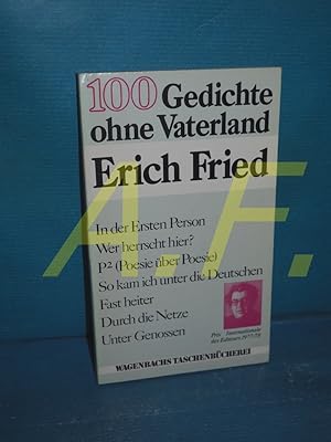 Bild des Verkufers fr 100 Gedichte ohne Vaterland (Wagenbachs Taschenbuch 44) zum Verkauf von Antiquarische Fundgrube e.U.