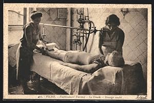 Carte postale Vichy, Etablissement thermal, La Douche, Massage couché