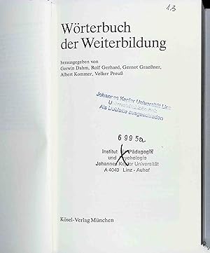 Seller image for Wrterbuch der Weiterbildung. for sale by books4less (Versandantiquariat Petra Gros GmbH & Co. KG)
