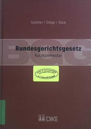 Seller image for Kurzkommentar zum Bundesgerichtsgesetz (BGG). for sale by books4less (Versandantiquariat Petra Gros GmbH & Co. KG)