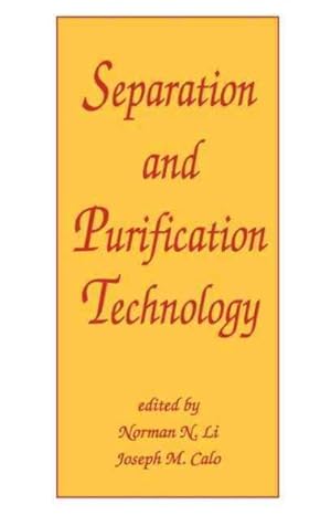 Bild des Verkufers fr Separation and Purification Technology zum Verkauf von GreatBookPrices