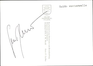 Bild des Verkufers fr Ansichtskarte / Postkarte Guido Westerwelle, Politiker, Autogramm zum Verkauf von akpool GmbH
