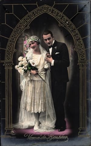 Ansichtskarte / Postkarte Glückwunsch Hochzeit, Braut, Bräutigam