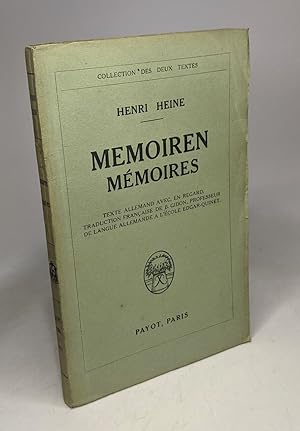 Imagen del vendedor de Memoiren - Mmoires / collection des deux textes a la venta por crealivres