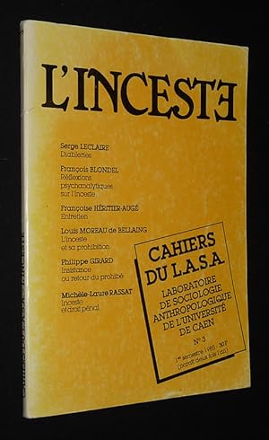 Bild des Verkufers fr Cahier du L.A.S.A. (n3, 1er semestre 1985) : L'inceste zum Verkauf von Abraxas-libris