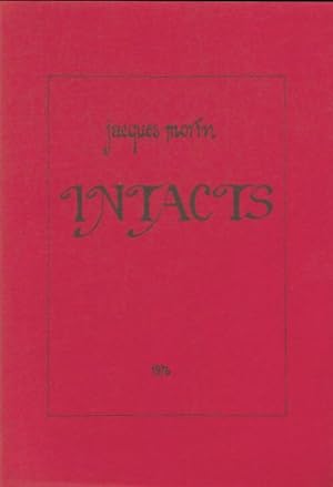 Imagen del vendedor de Intacts - Jacques Morin a la venta por Book Hmisphres