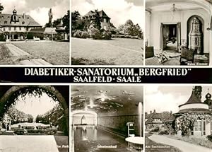 Bild des Verkufers fr Postkarte Carte Postale 73918249 Saalfeld Saale Diabetiker Sanatorium Bergfried Rotes Zimmer Park Schwim zum Verkauf von Versandhandel Boeger