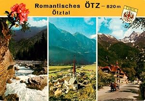 Bild des Verkufers fr Postkarte Carte Postale 73925129 oetz Tirol Wildwasser Fliegeraufnahme mit Kirche Dorfstrasse mit Pferde zum Verkauf von Versandhandel Boeger