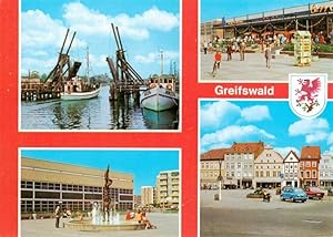 Postkarte Carte Postale 73925363 Greifswald Wiecker Bruecke Kaufhalle 8. Mai Plastik vor der neue...