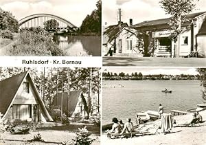 Seller image for Postkarte Carte Postale 73922881 Ruhlsdorf Bernau Kanal mit Eisenbahnbruecke Kaufhalle Bungalow Siedlung for sale by Versandhandel Boeger