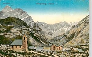 Postkarte Carte Postale 13925282 Meglisalp 1520m Altmann AR Panorama mit Kirche und Altmann
