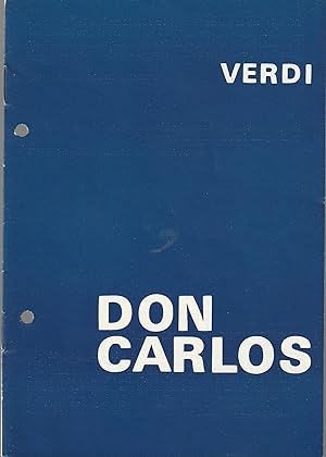 Image du vendeur pour Programmheft Giuseppe Verdi DON CARLOS Premiere 14. Mrz 1970 Spielzeit 1969 / 70 Heft 10 mis en vente par Programmhefte24 Schauspiel und Musiktheater der letzten 150 Jahre