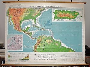 Mexico, Central America, West Indies and Northern South America (Large Pull Down Map)