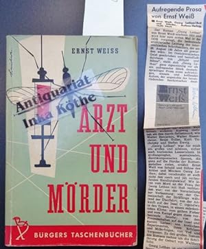 Arzt und Mörder : Roman + Zeitungsausschnitt: Weiss - Lathan - Reihe / Bürgers Taschenbücher ; Nr...