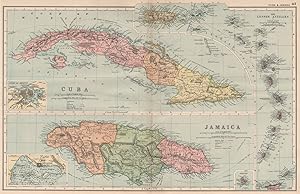 Cuba; Jamaica; Inset maps of Havanna; Kingston; Barbadoes; The Lesser Antilles