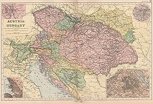 Austria-Hungary; Inset maps of Environs of Budapest; Triest; Vienna; Prague