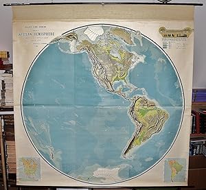 Physical Map of the Western Hemisphere : Relief-Like Series (Large Pull Down Map)