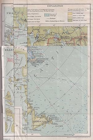 Seller image for The MacMillan Arctic Expedition Returns. U.S. Navy Planes make First Series of Overland Flights in the Arctic and National Geographic Society Staff obtains valuable date and specimens for scientific study. With large folding colour map of the Arctic Regions. An original article from the National Geographic Magazine, 1925. for sale by Cosmo Books
