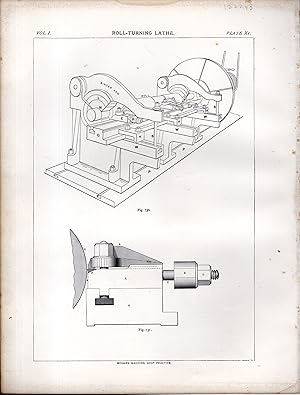 Seller image for ENGRAVING: "Roll-turning Lathe".engraving from Modern Machine-Shop Practice, Vol. 1 for sale by Dorley House Books, Inc.
