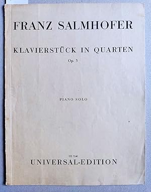 Immagine del venditore per Klavierstck in Quarten fr Klavier zu zwei Hnden, Op.3. Piano solo. Universal - Edition 7140. venduto da Versandantiquariat Kerstin Daras