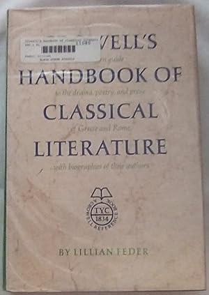 Imagen del vendedor de Crowell's Handbook of Classical Literature a la venta por P Peterson Bookseller