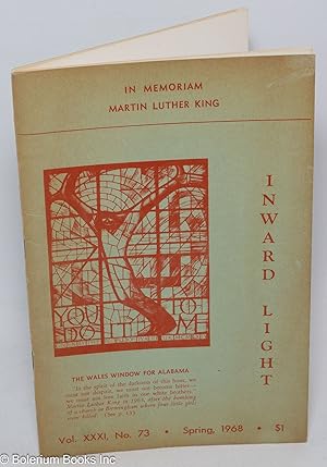 Bild des Verkufers fr Inward Light: vol. 31, #73, Spring 1968: In Memoriam, Martin Luther King zum Verkauf von Bolerium Books Inc.