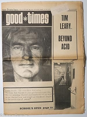 Seller image for Good Times: vol. 3, #37, Sept. 18, 1970: Tim Leary; Beyond Acid for sale by Bolerium Books Inc.