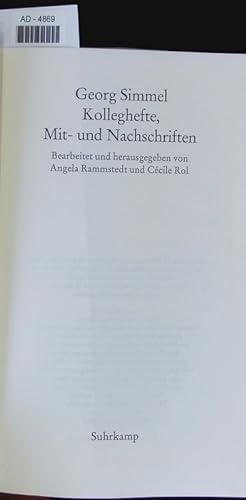 Seller image for Gesamtausgabe. Kolleghefte, Mit- und Nachschriften. for sale by Antiquariat Bookfarm