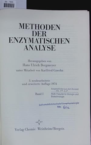 Seller image for Methoden der enzymatischen Analyse. for sale by Antiquariat Bookfarm