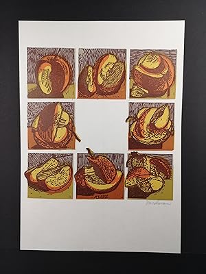 Seller image for Original Vierfarben-Linolschnitt. "Apfelscheiben". Signiert. 1994 Kunstdruckpapier, Blattgre 30 x 21 cm for sale by ANTIQUARIAT Franke BRUDDENBOOKS