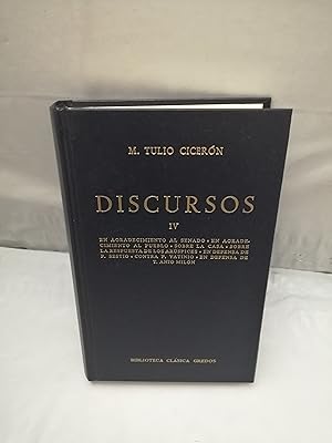 Seller image for M. Tulio Cicern: Discursos IV (Biblioteca Clsica Gredos, Primera edicin tapa dura) for sale by Libros Angulo