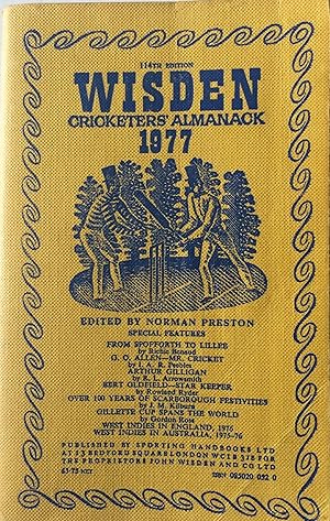 Bild des Verkufers fr Wisden Cricketer's Almanack 1977. 114th Year zum Verkauf von R.G. Watkins Books and Prints