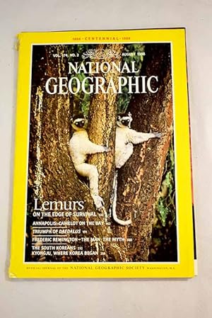 Seller image for National Geographic Magazine, Ao 1988, vol. 174, n 2:: Madagascar's lemurs: on the edge of survival; Annapolis: Camelot on the bay; Triumph of Daedalus; Remington: the man & the myth; The south koreans; Kyongju, where Korea began for sale by Alcan Libros