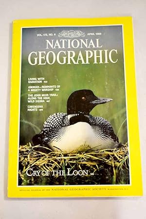 Seller image for National Geographic Magazine, Ao 1989, vol. 175, n 4:: Living with radiation; Kronan: remnants of a warship's past; The John Muir Trail: along the high, wild sierra; Cartagena nights; The common loon cries for help for sale by Alcan Libros