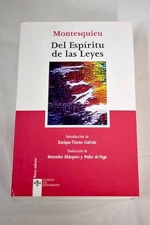 Imagen del vendedor de Del espritu de las leyes a la venta por Alcan Libros