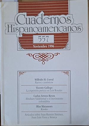 CUADERNOS HISPANOAMERICANOS Nº 557. NOVIEMBRE 1996.