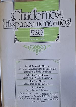 Immagine del venditore per CUADERNOS HISPANOAMERICANOS N 520. OCTUBRE 1993. venduto da Libreria Lopez de Araujo