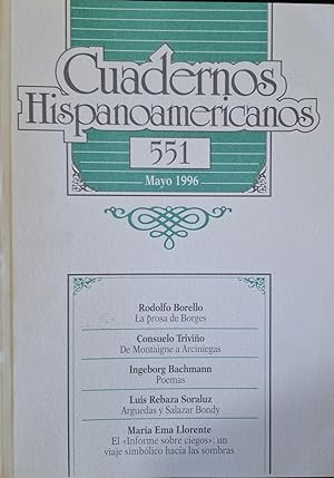 CUADERNOS HISPANOAMERICANOS Nº 551. JUNIO 1996.