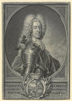 KARL VII. Albert, Kaiser (1697 - 1745). Halbfigur nach halbrechts im Oval des Kaisers, in Rüstung...
