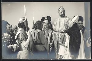 Ansichtskarte Oberammergau, Passionsspiel 1910, Darsteller auf der Bühne